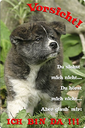 Nanyuk +++ Akita Inu - Metall Warnschild Schild Hundeschild Sign - AKI 01 T2 von Nanyuk