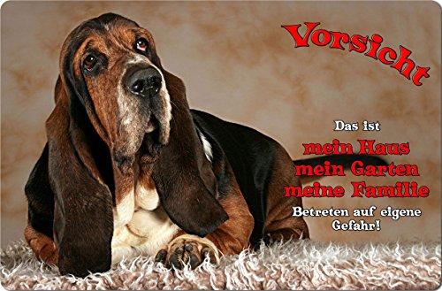 Nanyuk +++ Basset Hound - Metall Warnschild Schild Hundeschild Sign - BAS 03 T1 von Nanyuk