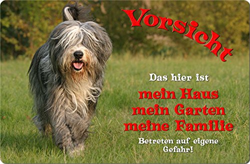 Nanyuk +++ Bearded Collie - Metall Warnschild Schild Hundeschild Sign - BDC 03 T1 von Nanyuk