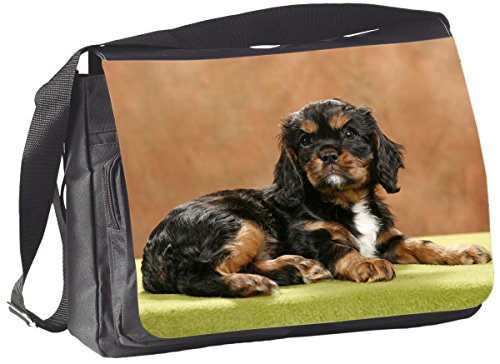 Nanyuk +++ Cavalier King Charles Spaniel - COLLEGETASCHE Tasche UMHÄNGETASCHE Schultertasche - CKC 01 von Nanyuk