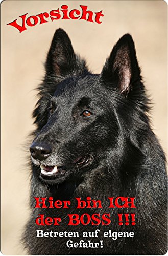 Nanyuk +++ Groenendael Belgischer Schäferhund - Metall Warnschild Schild Hundeschild Sign - GDA 09 T7 von Nanyuk