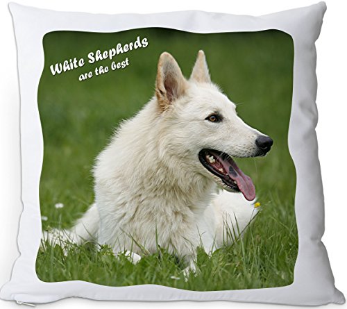 Nanyuk +++ WEISSER Schweizer SCHÄFERHUND Weißer - Kuschelkissen/Kissen | Pillow/Kussen - WSS 02 von Nanyuk