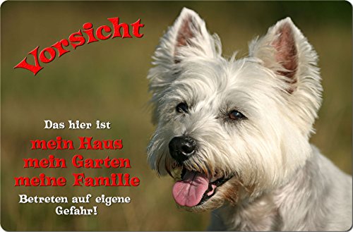 Nanyuk +++ West Highland White Terrier - Metall Warnschild Schild Hundeschild Sign - Westie 01 T1 von Nanyuk