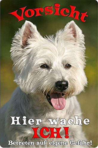 Nanyuk +++ West Highland White Terrier - Metall Warnschild Schild Hundeschild Sign - Westie 03 T15 von Nanyuk