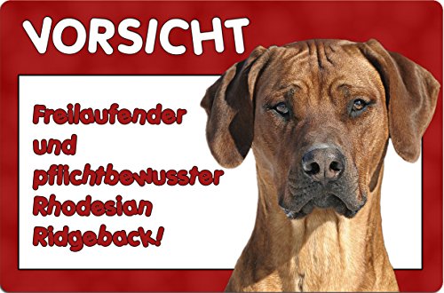 Nanyuk +++ Rhodesian Ridgeback - Metall Warnschild Schild Hundeschild Sign - RRB 20 T6 von Nanyuk