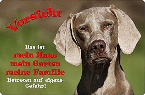 Nanyuk +++ Weimaraner - Metall Warnschild Schild Hundeschild Sign - WEI 04 T1 von Nanyuk