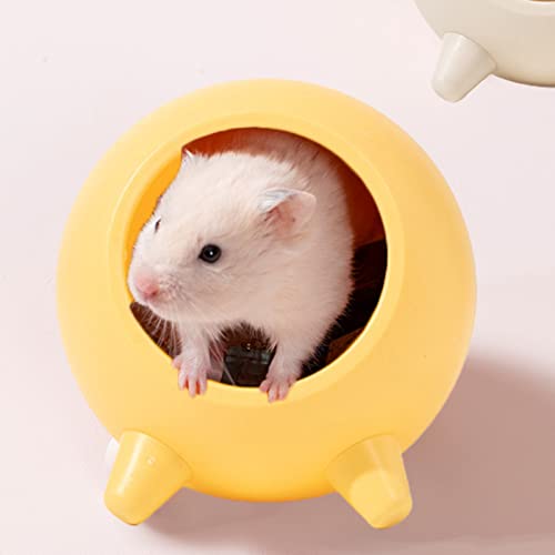 Napacoh Hamsterhaus, niedlich Hamster Nest warmes schlafhaus Haustier liefert kleine Haustiere schlafendes Nest für kleine Tiere Gelb 10cm x 10cm/3,94 "x 3,94" von Napacoh