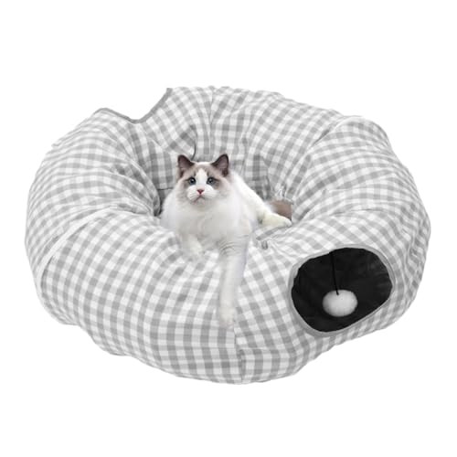 Betttunnel für Katzennest – vielseitiges Donut-Tunnel für Katzen | Beruhigende Katze, tragbar, mit 2 Eingängen, faltbarer Katzentunnel, aus Baumwolle, Katzenhöhle Betttunnel für Katzennest – vielseitiges Donut-Tunnel für Katzen | Beruhigende Katze, tragbar, mit 2 Eingängen, faltbarer Katzentunnel, aus Baumwolle, Katzenhöhle von Naqqios