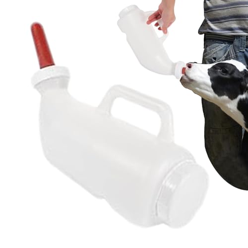 Kälbermilchflasche, Ferkelmilchfütterer - Mehrzweck-Ziegenmilchflasche, Kuh-Babyflasche,Milchfutter Bucke Lammmilch-Trinkfutterspender mit ergonomischem Griff für Schweine, Hunde, Katzen, Kühe von Naqqios