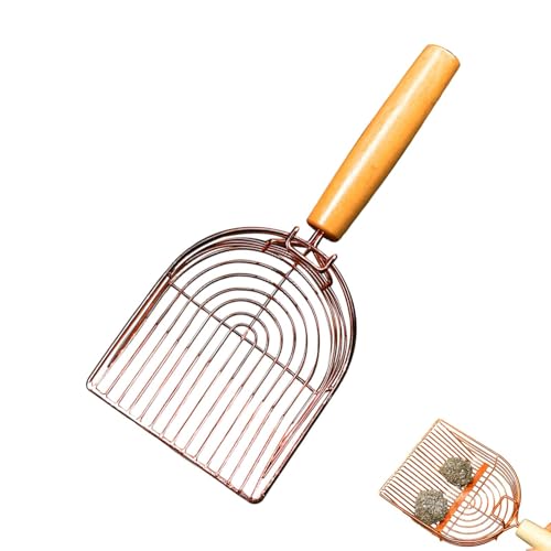 Katzenstreu Scooper - Poop Scooper Katzenstreu, Nicht -Stick Deep Shovel Cat Scoop | Cat Poop Scoop, Katzen-Fäkal-Screening Mit Nicht Rutschem Holzgriff, Abfallreinigungsschaufel Für Kätzchen Welpen von Naqqios