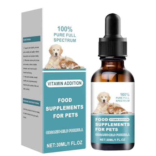 Nahrungsergänzungsmittel für Hunde,Nahrungsergänzungsmittel für Hunde | Körperergänzungsmittel für Haustiere,30 ml natürliches Nahrungsergänzungsmittel für Haustiere, tägliche Nahrungsergänzung für Hu von Naqqios