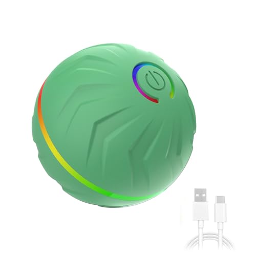 Naqqios Aktiver Rollball für Hunde, interaktiver Hundespielzeugball - Automatischer Haustierspielzeugball | Heimtierbedarf, USB-wiederaufladbarer Ballwerfer für Hunde, Hundekauball für Welpenhunde von Naqqios