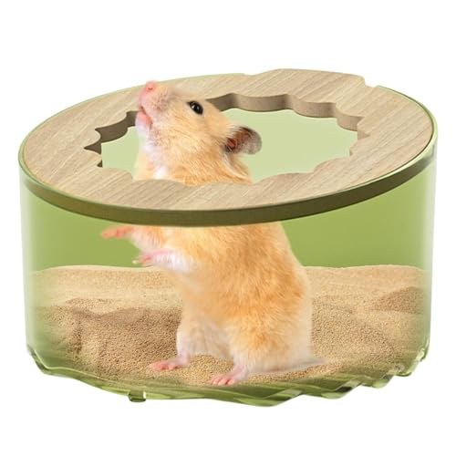 Naqqios Hamster-Sandbad-Behälter, Kleintier-Sandbad-Box, Hamster-Badebox, Hamster-Sandkasten, Badekasten, Katzentoilette, transparentes Deckeldesign für Zwerghamster, Rennmäuse von Naqqios