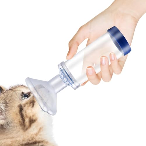 Naqqios Inhalator für Katzen/Hunde – Handinhalator mit Inhalationsventil mit geringem Widerstand | Leichte Inhalationskammer für Katzen und Hunde von Naqqios