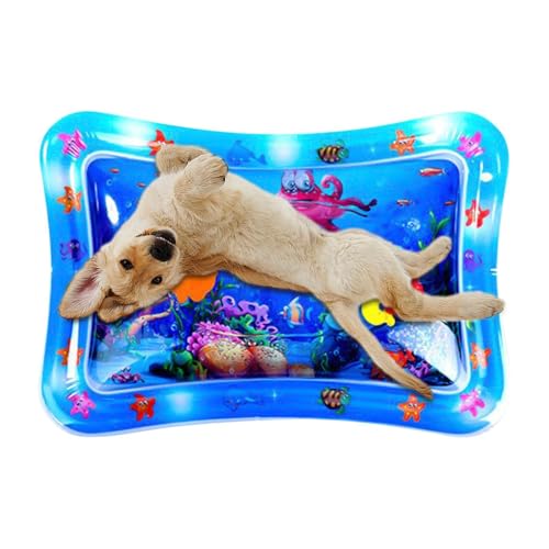 Naqqios Wasserspiel -Teppiche - Katzenwasserteppich, Top Wasserteppich | Katzenspielteppich, Verdickte Interaktive Katzenspielzeug Mit Meeresdesign Für Kleine Bequeme Tiere von Naqqios