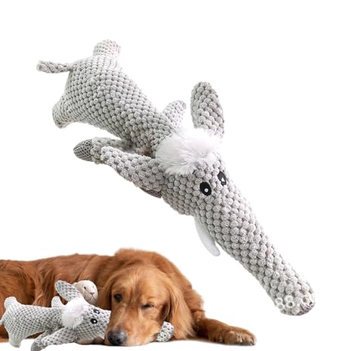 Naqqios Weiches Kauspielzeug für Hunde – Quietschendes Kauspielzeug für Welpen, Elefantenform, weiches Welpenspielzeug, Zahnen, gefülltes Hundespielzeug für Haustiere, Mundgesundheit, Energieverbrauch von Naqqios