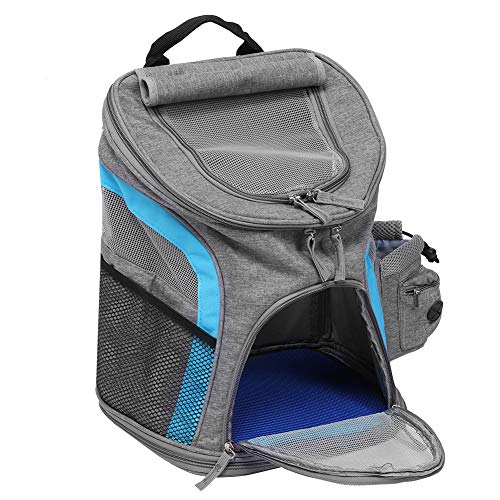 Atmungsaktiver Rucksack Haustierrucksack, Haustierreisetasche Faltbare Haustiertasche, umweltfreundlich für Reisen im Freien Verwenden Sie Welpen(Blue+grey) von Naroote