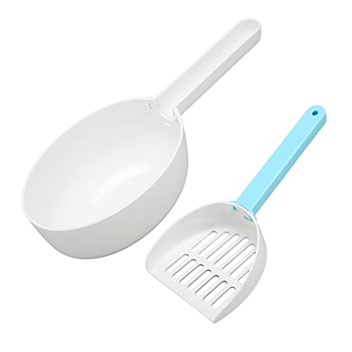 Cat Scooper, Ergonomischer Griff Abnehmbarer Double Deck Kit Cat Litter Scooper für die Katzentoilette von Naroote