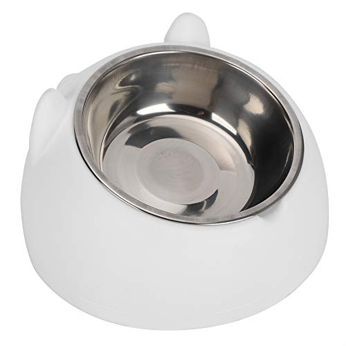 Edelstahl Katzenfutter Schüssel Tiernahrung Schüssel, Edelstahl Hundefutterschale, Kunststoff Hundefutterschale für(White, with Stainless Steel Bowl) von Naroote