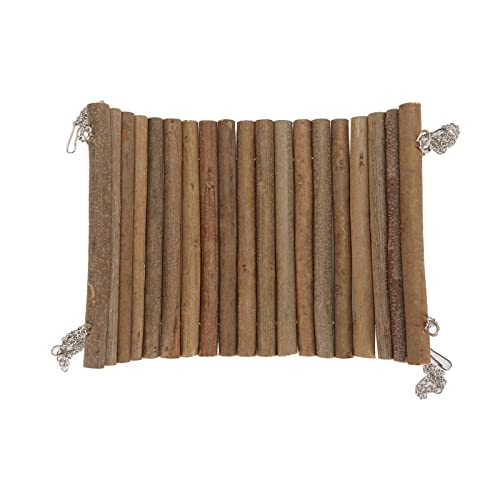 Kaninchen-Holzschaukel, Große Ruheplattform aus Natürlichem Holz Hamsterschaukel Hängematte Klettern mit Hängender Kette für Spatzen für Mäuse für Ratten (20 * 30 cm) von Naroote