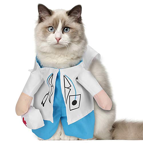 Katzen-Doktor-Kostüm, Katzen-Halloween-Kostüme, Cosplay, Party, Hundekleidung, Arzt-Anzug, Verkleidungskostüm, Arzt-Kostüm-Outfit, Katzenbekleidung, Niedliche Uniform für Kleine von Naroote