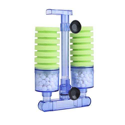 Naroote Aquariumfilter, Schwammfilter, Aquarium-Schaumfilter, Besonders Leise Aquarium-Luftpumpe, Bio-Schwamm-Aquariumfilter für Mini-Betta-Fry-Garnelenbeckenzubehör (XY-2882 (grün)) von Naroote