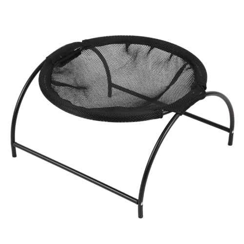 Naroote Erhöhtes Katzenbett, Bequemes und Atmungsaktives Katzen-Hängemattenbett, Verschleißfester Mesh-Canvas-Stoff, Hygienisch für Zuhause (Black) von Naroote