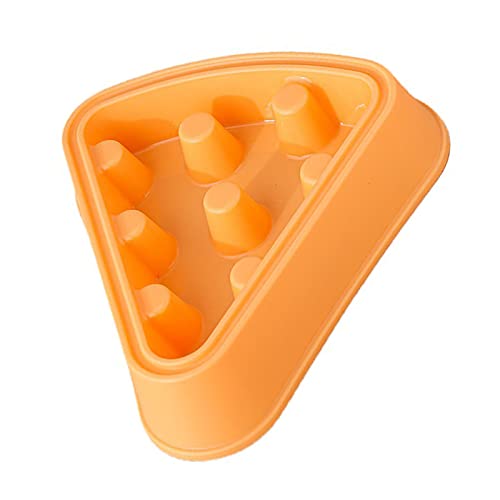 Naroote Langsamer Futternapf für Haustiere, Cartoon-Pizza-Form, Große Kapazität, Verhindert das Ersticken des Hundenapfs für Zuhause (Orange) von Naroote