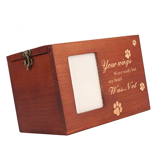 Naroote Pet Ashes Urn, Memorial Pet Urn Box Holz Geschnitzter Text Geschnitztes Pfotenmuster für Geschenke für Katzen von Naroote