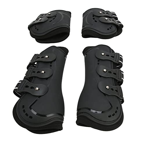 Naroote Sportstiefel für Pferde, Pferdesportstiefel, Pferdestiefel, Pferdestiefel für die Vorder- und Hinterbeine, PU-Schale, Sehnen-Fesselschutz, Schutzstiefel Zum Reiten, von Naroote