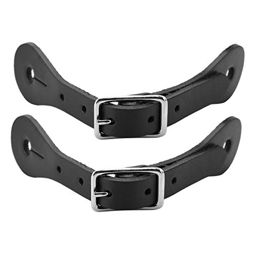 Wosune Horse Spur Strap, Horse Strap Reitzubehör Leder 1 Paar für Gürtel für Reiten für Black Leather Belt für Horse Accessoire(Black) von Naroote