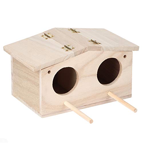 Sittich-Nistkasten, Vogelkäfig, Holz, Vogelkäfighaus mit Sitzstange, Nymphensittich-Nistkasten, Holz-Aufzuchtkasten, Vogelhaus-Zubehör für Schwalben, Nymphensittiche, von Naroote