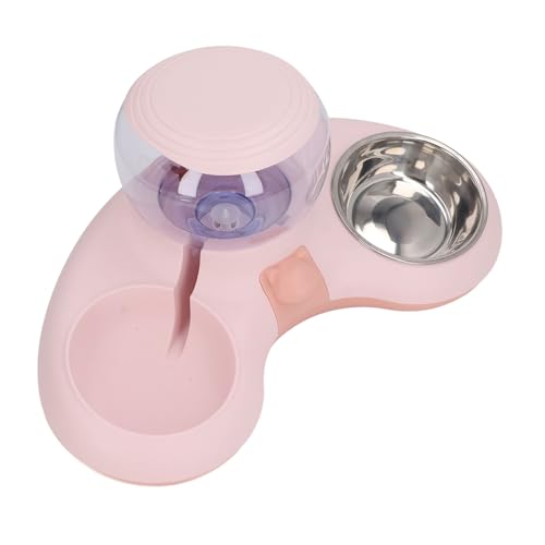 Tierfutter- und Wassernapf-Set, um 15° Geneigte Doppelnäpfe, Multifunktionale, Langlebige Schwerkraftfütterung für Kleine Hunde (PINK) von Naroote