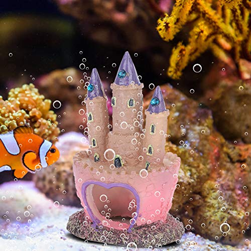 Ungiftige Cartoon-Aquarium-Cartoon-Schloss-Ornamente, Fischtank-Schloss, wundervolles Ornament, niedliches Aquarium-Cartoon-Schloss, Dekoration, Reptilienbox, für Aquarium von Naroote