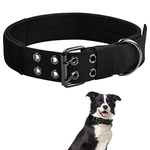 Taktisches Hundehalsband Weiches Verstellbares Halsband für Große & Kleine Hunde (L) von Naseom