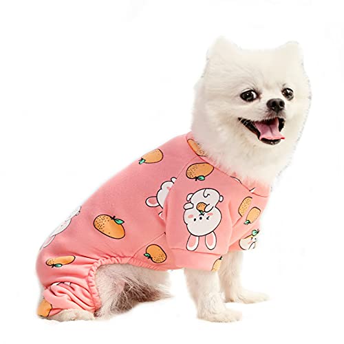 Haustierkleidung, Hunde-Pyjama, Welpen-Overall, Hunde-Outfit, Katzen-Einteiler für Welpen, kleine und mittelgroße Hunde (Größe L, Rosa) von NashaFeiLi