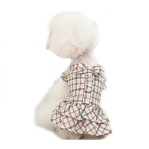 Haustierkleidung, Katzen-Karomuster Kleid mit Leine, Hund Prinzessin Kleid Welpen Tutu für kleine mittelgroße Hunde Katze (2XL, Khaki) von NashaFeiLi