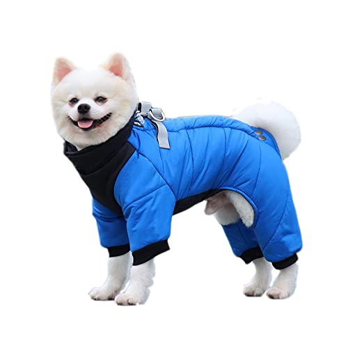 Hund Wintermantel mit Reflektierender Welpe Wasserfeste Jacke Warm Winddicht Kostüm für kleine mittelgroße große Hunde (M, Blau) von NashaFeiLi