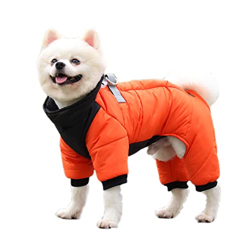 Hunde-Wintermantel mit reflektierender Welpenjacke, wasserdicht, warm, winddicht, für kleine mittelgroße und große Hunde (2XL, Orange) von NashaFeiLi