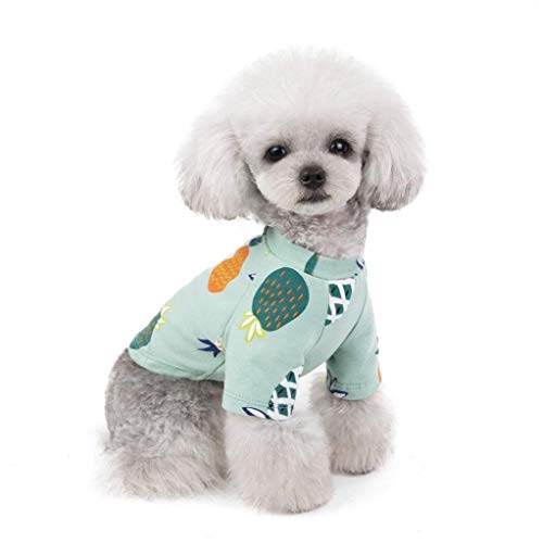 NashaFeiLi Haustierkleidung, Hunde-T-Shirt, Ananas-Weste, Cooles Kostüm für Welpen, kleine und mittelgroße Hunde von NashaFeiLi