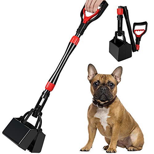 Nasjac Hundekotschaufel - 81cm Langer Griff Faltbare Hundekotgreifer mit flachem Boden, tragbarer Hundekotsammler mit robuster Feder Dog Pooper Scooper für kleine mittlere und große Hunde von Nasjac