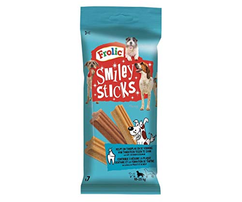 Frolic Köstlichkeiten Smiley-Sticks, 175 g, Herumtollen, Stöckchen und Fleisch-snacks Hunde von Natalis