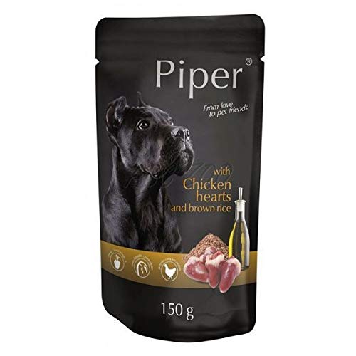 PIPER mit Hühnerherzen und braunem Reis Tasche für Hunde 150 g Piper, Pies, Taschen, Hunde, Nachrichten von Natalis