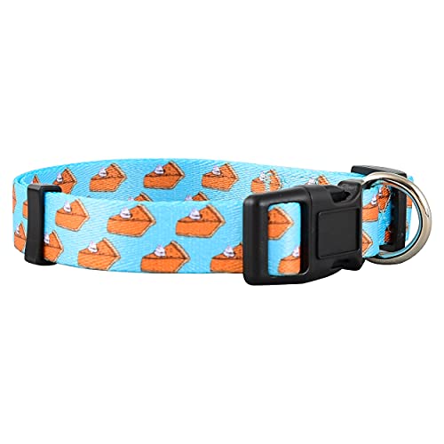 Native Pup Erntedankfest Hundehalsband, niedlicher Herbst, Herbst, Türkei Urlaub Design, verstellbares Nylon, klein, mittel, groß (Kürbiskuchen, groß) von Native Pup