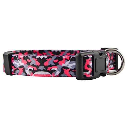 Native Pup Hundehalsband-Kollektion für Mädchen, niedliches rosa Girly Muster für Damen, klein, mittel, groß (Pink Camo, Small) von Native Pup