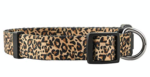 Native Pup Hundehalsband mit Leopardenmuster für mädchenhafte Geschenke, weibliche Welpen, niedliches afrikanisches Designer-Tiermuster (klein, Leopard) von Native Pup