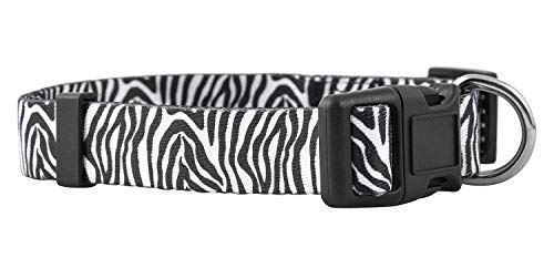 Native Pup Hundehalsband mit Zebramuster, für Mädchen, Welpen, niedliches afrikanisches Designer-Tiermuster (groß, Zebra) von Native Pup