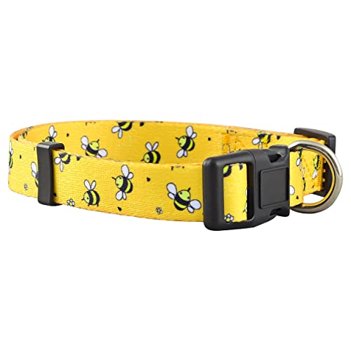 Native Pup Hundehalsband mit niedlichem Bienenmuster, für Frühling und Sommer, lustiges Design für Mädchen oder Jungen (Bienen, groß) von Native Pup