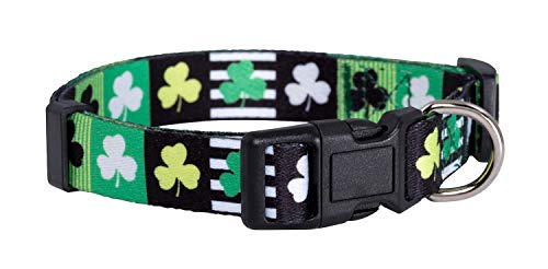 Native Pup St. Patrick's Day Hundehalsband, Größe L, gemustertes Kleeblatt von Native Pup