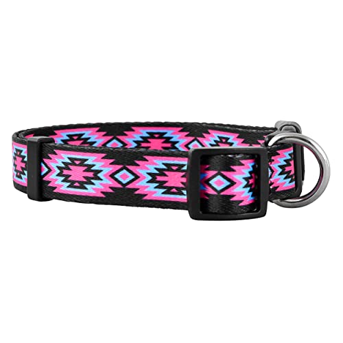 Native Pup Western-Hundehalsband, niedliches Designer-Azteken-Tribal-Muster, männlich und weiblich (groß, rosa) von Native Pup